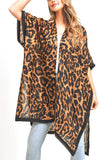 Classic Leopard Print Kimono - Brown