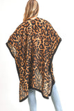 Classic Leopard Print Kimono - Brown