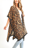 Classic Leopard Print Kimono - Brown