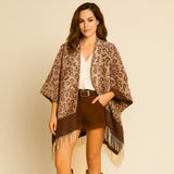 Marley Desert Leopard Ruana - Brown