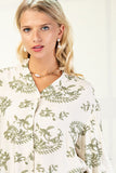 Ballon 3/4 Sleeve Blouse w/ Heirloom Print