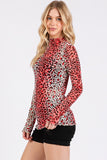 Classic Mesh Long Sleeve Layering Top- Pink/Black