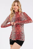Classic Mesh Long Sleeve Layering Top- Pink/Black