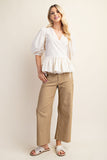 Ankle Skimmer Wide Leg Pants