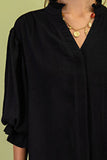 Gathered Balloon 3/4 Sleeve Blouse