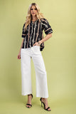 Bow Print Front Tie Top