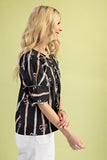 Bow Print Front Tie Top