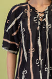 Bow Print Front Tie Top