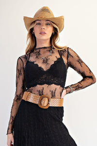 All Over Sheer Lace Top