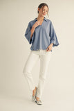 Scalloped Edge Collared Knit Top