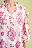 Ballon 3/4 Sleeve Blouse w/ Heirloom Print