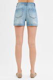 Julie High Rise Patched Pocket Shorts - Light Wash
