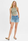 Julie High Rise Patched Pocket Shorts - Light Wash