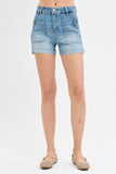 Julie High Rise Patched Pocket Shorts - Light Wash