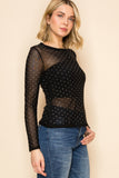 Nightfall Shimmer Crystal Mesh Top