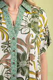 Floral & Abstract Print Full Button Blouse