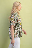 Floral & Abstract Print Full Button Blouse