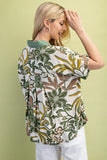 Floral & Abstract Print Full Button Blouse