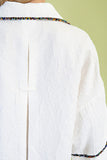 Crinkle Button Down Top With Bead Trim Details