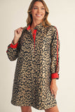 Luxe Leopard Shirt Dress - Brown/Black