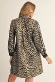 Luxe Leopard Shirt Dress - Brown/Black