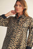 Luxe Leopard Shirt Dress - Brown/Black