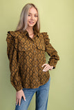 Woodland Weave Floral Corduroy Top
