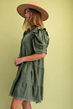 Linen Button Up Shirt Dress