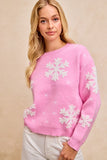 Snowflake Cheer Holiday Pullover Sweater
