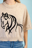 Wild Spirit Horse Sweater- Oatmeal