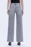 Olivia High Rise Wide Leg Denim - Washed Out Grey