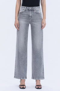 Olivia High Rise Wide Leg Denim - Washed Out Grey