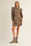 Rowan City Safari Shoulder Ruffle Dress