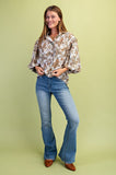 Maren Golden Safari Blouse – Neutral Leopard
