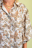Maren Golden Safari Blouse – Neutral Leopard