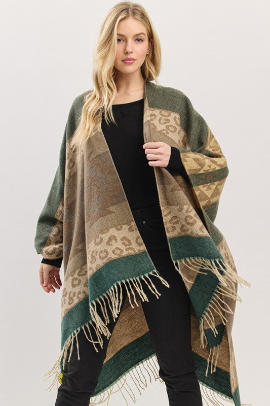 Josie Wild Mesa Ruana - Olive