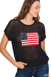 Stars & Stripes Open Knit Sweater