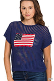 Stars & Stripes Open Knit Sweater