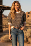 High Plains Contrast Trim Knit Top
