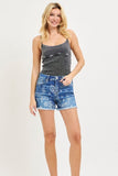 Paisley Firework Frayed Shorts - Denim