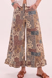 Double Ruffle Hem Wide Leg Pants