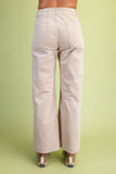 Ankle Skimmer Stretch Wide Leg Corduroy Pants - Taupe
