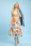 Vintage Garden Smocked Waist Midi Dress