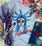 Lady Liberty FREEDOM Sparkle Graphic Tee