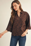 Scalloped Edge Collared Knit Top
