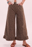 Double Ruffle Hem Wide Leg Pants