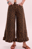 Double Ruffle Hem Wide Leg Pants