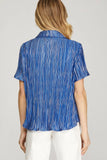 Coastal Breeze Textured Button-Up Top