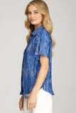 Coastal Breeze Textured Button-Up Top