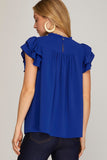 Flirt & Flow Ruffle Sleeve Pintuck Blouse